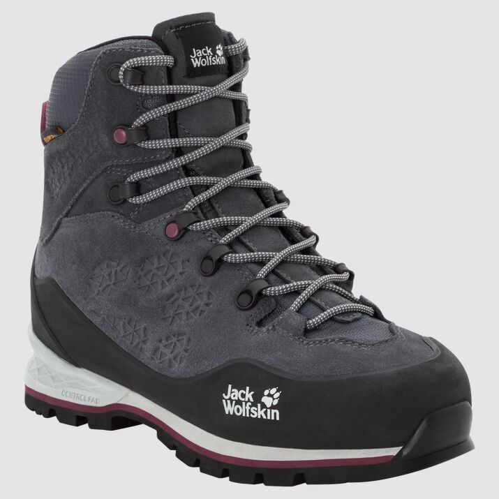 Botas Senderismo Jack Wolfskin Wilderness Xt Texapore Mid Mujer Negros Claro/Vino Mexico-5813279